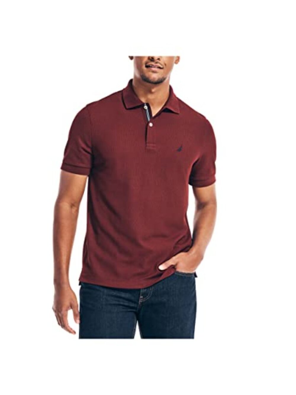 Men's Short Sleeve Solid Pique Deck Polo Shirt Classic Fit